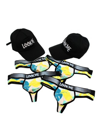 Pack 4 Strings Homme LM2402-57LEM LOOKME + 2 Casquettes Offertes